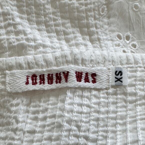 Johnny Was‎ white eyelet embroidered spaghetti strap blouse size XS - Picture 3 of 9